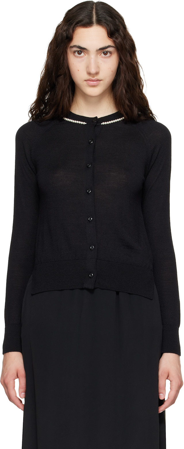 Simone Rocha: ブラック Classic Merino Silk カーディガン | SSENSE 日本