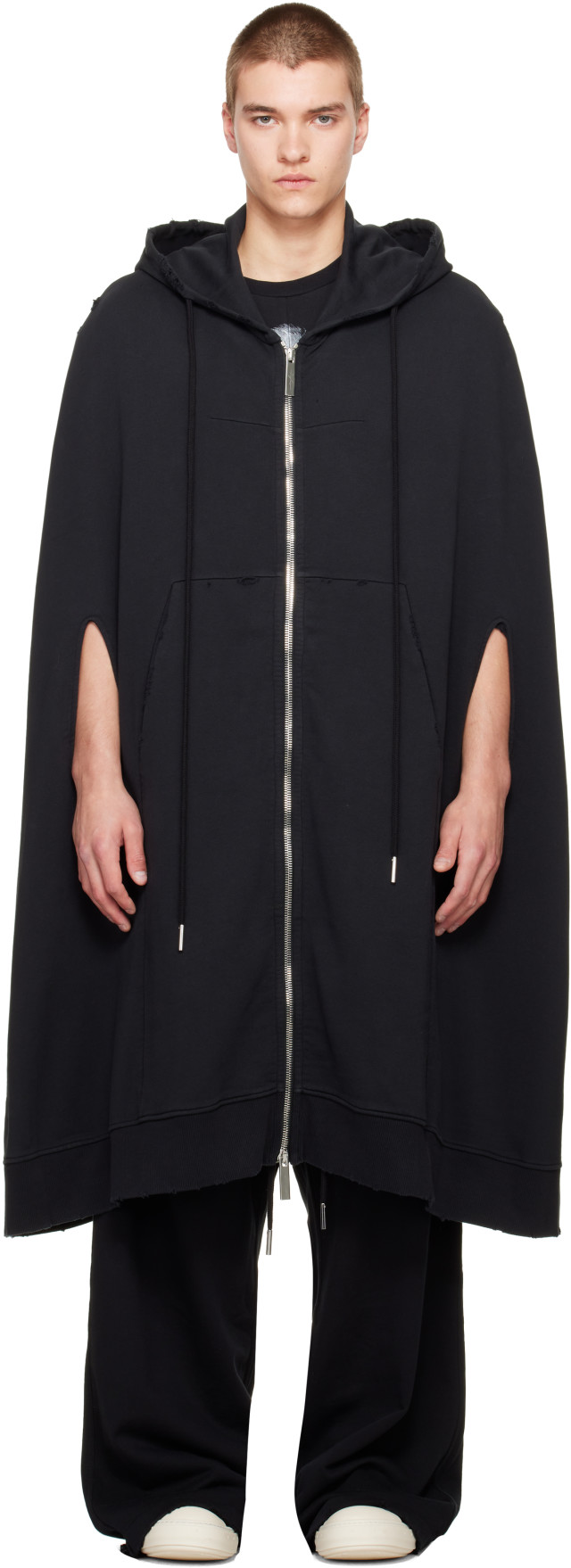 MATIÈRES FÉCALES: ブラック 'Cult' ジッパー ケープ | SSENSE 日本