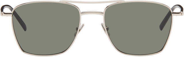 LAURENT LARGE SILVER 最安値！ Saint Laurent: Silver SL 866 Sunglasses | SSENSE Canada