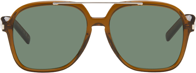 Saint Laurent: ブラウン SL 545 サングラス | SSENSE 日本