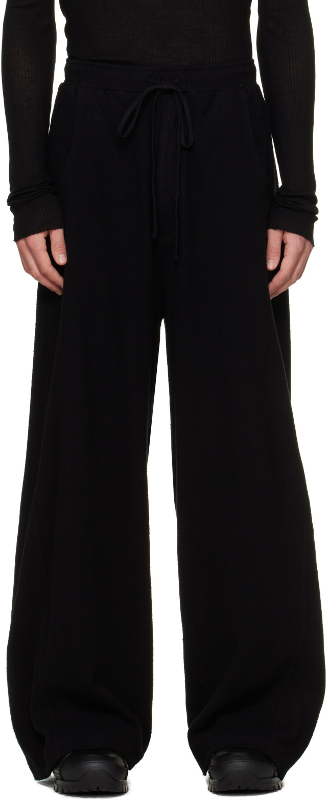 リ*ユ様 julius 2012aw sweat sarouel layerdp Julius: Black Dk Wide Sweatpants | SSENSE