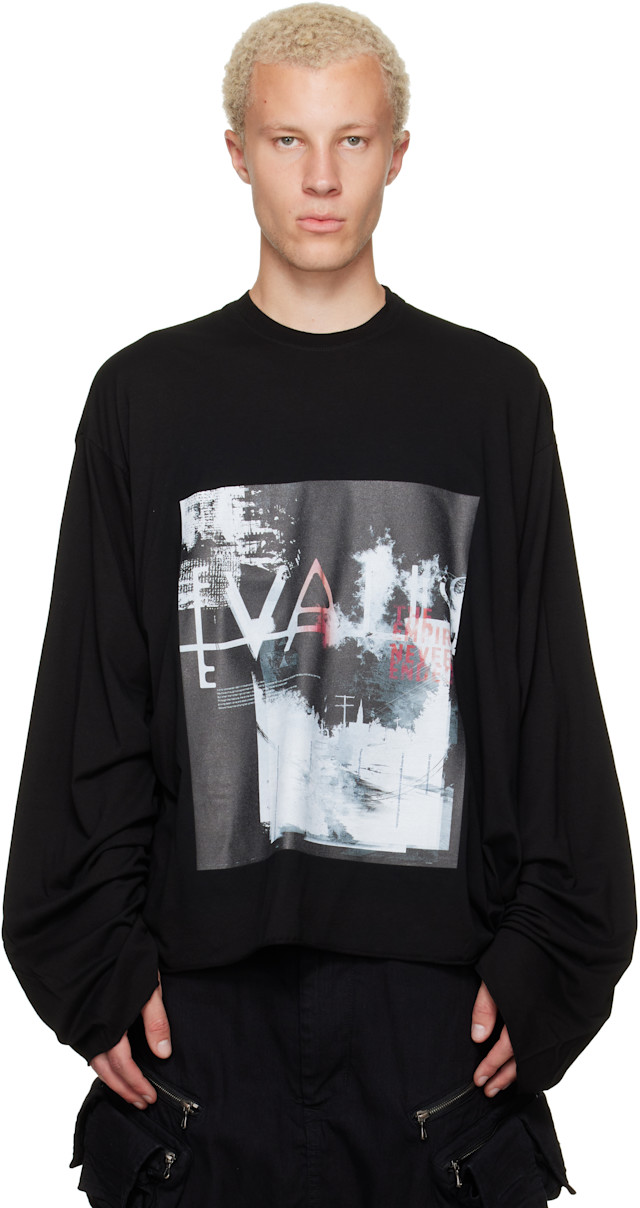 Julius: Black 'Valis' Long Sleeve Over T-shirt | SSENSE
