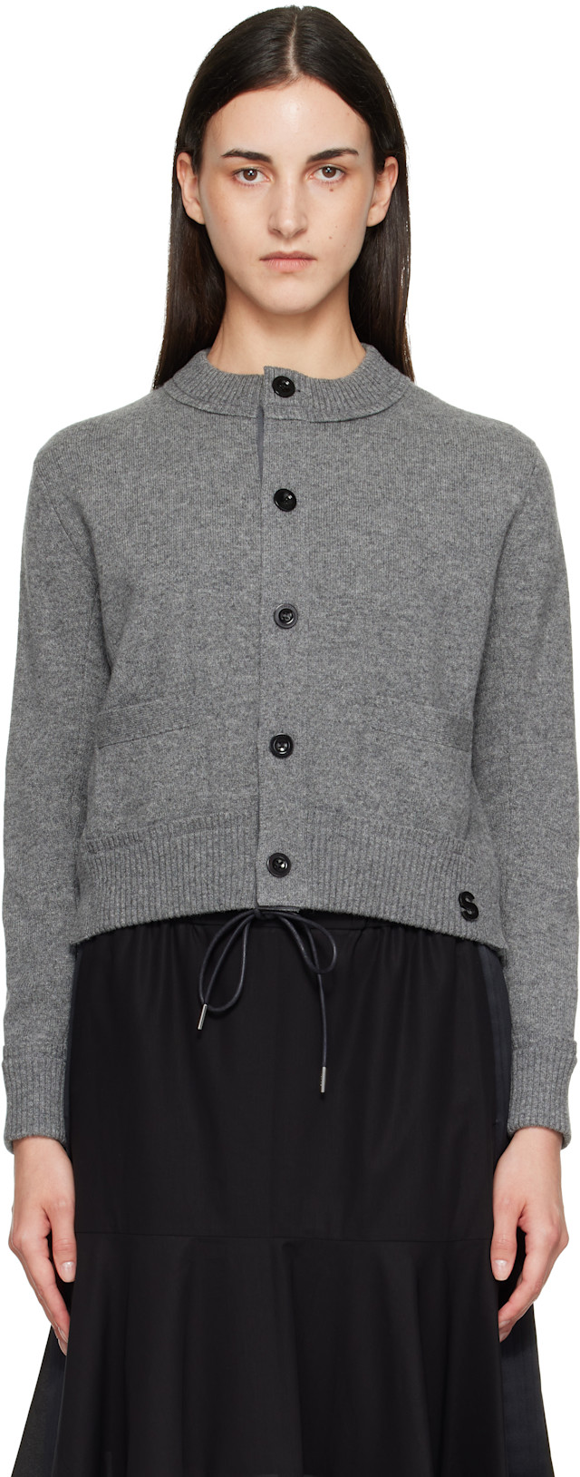 sacai: グレー Wool Knit カーディガン | SSENSE 日本