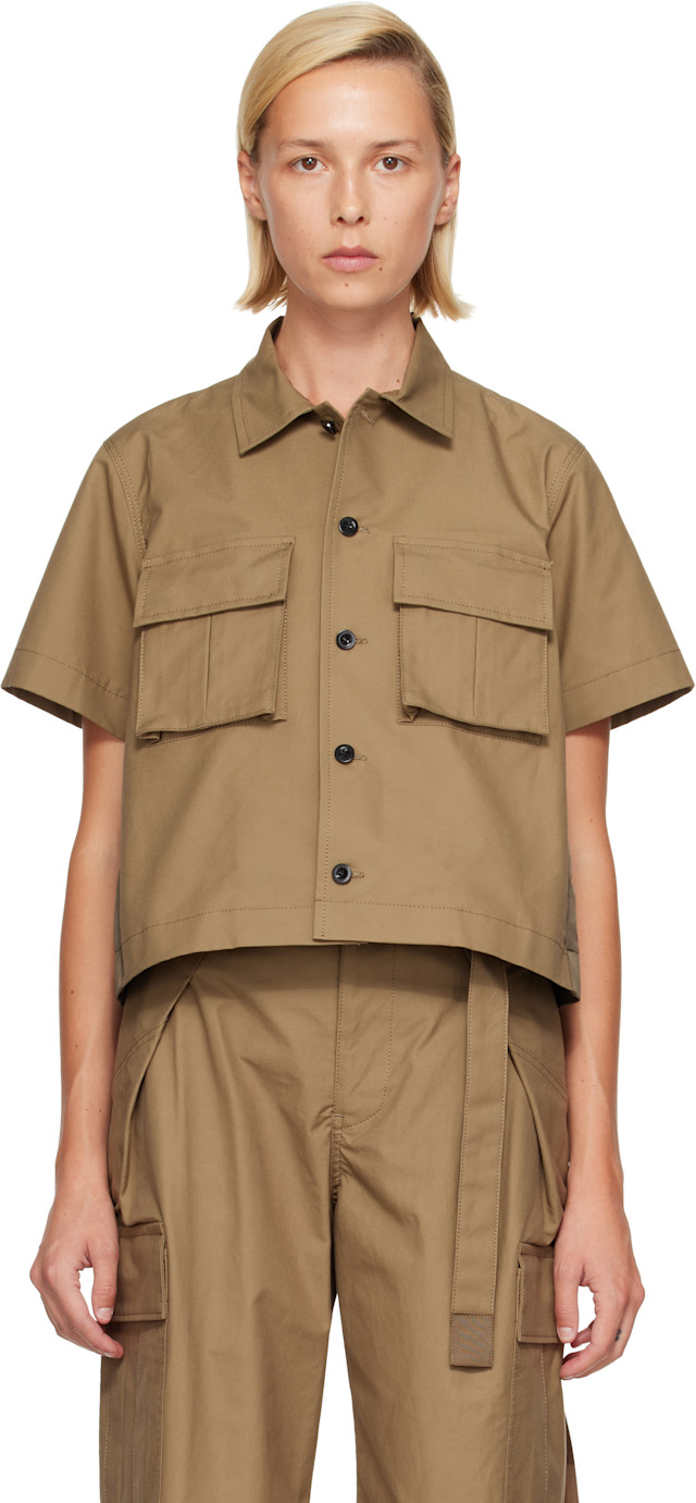 sacai: Khaki Cotton Weather Shirt | SSENSE