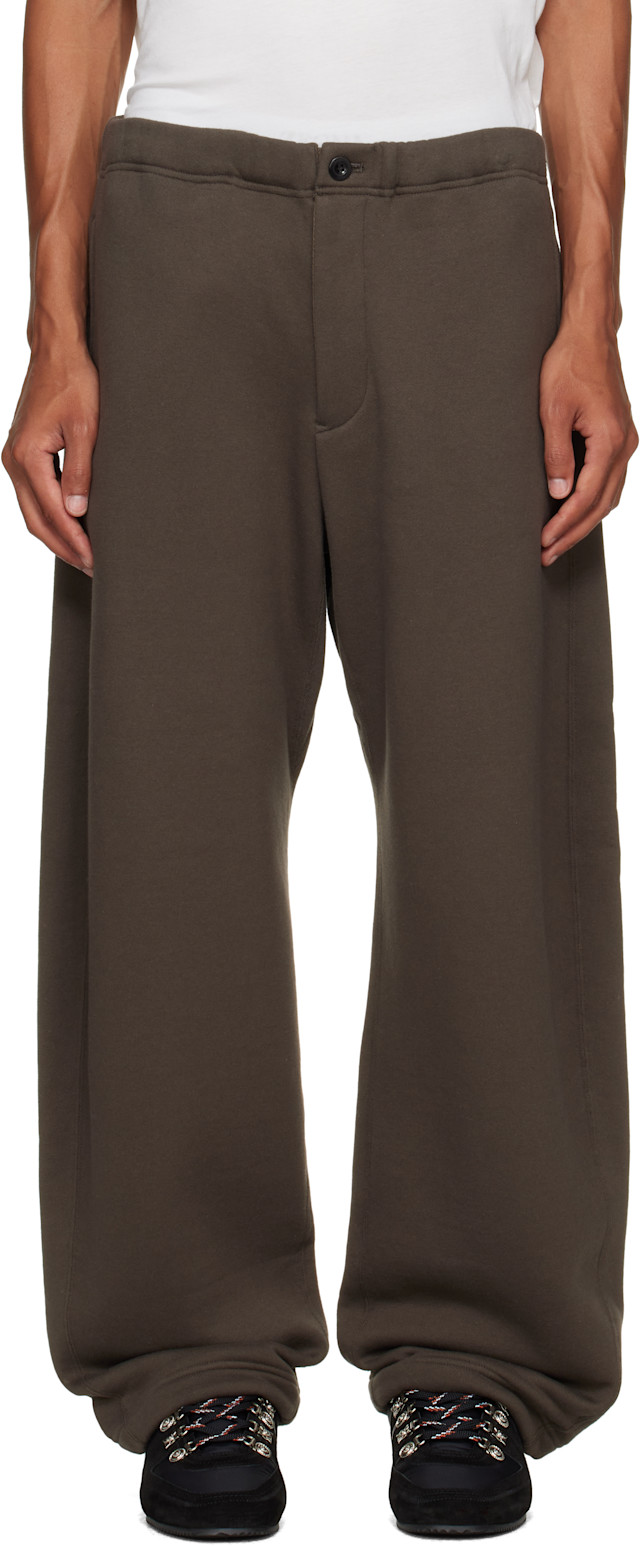 sacai: Khaki Cotton Jersey Sweatpants | SSENSE