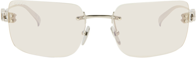 Gucci: Silver Frameless Square Sunglasses | SSENSE