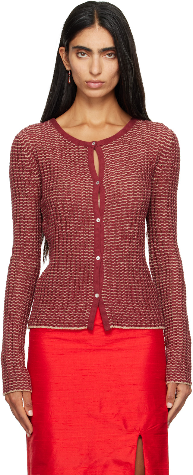 RESCHA: SSENSE Exclusive Red Devi Cardigan | SSENSE
