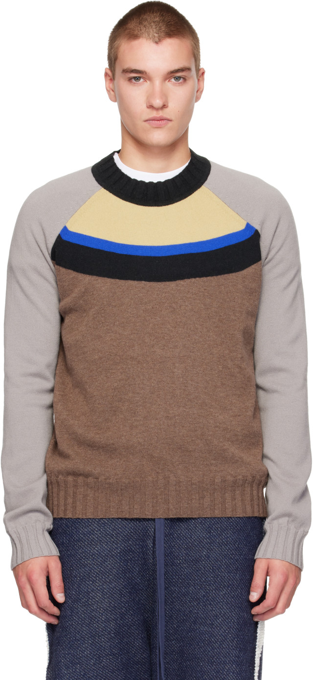 Edward Cuming: Brown & Gray Off The Grid Sweater | SSENSE Canada