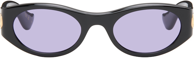 Valentino: Black Vain Light V Logo Sunglasses | SSENSE
