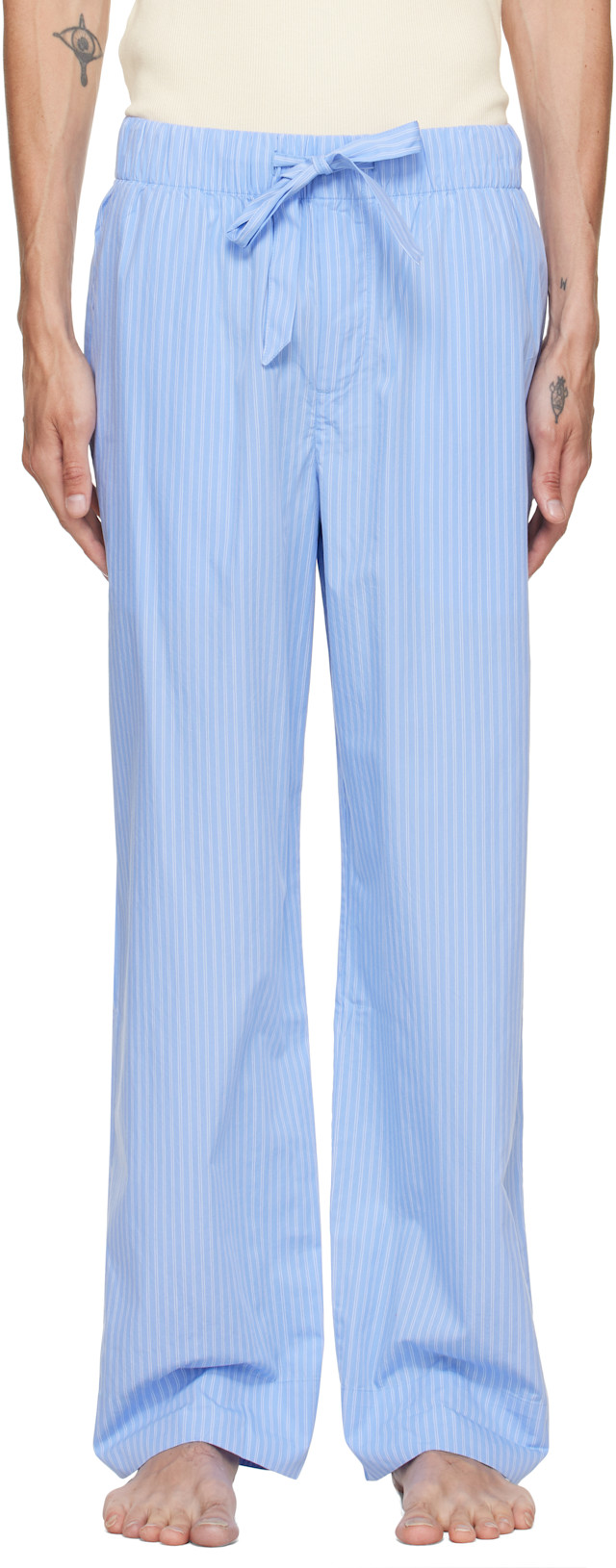 ルームウェア・パジャマ TEKLA Poplin pants  Blue Tekla: Blue Poplin Pyjama Pants | SSENSE
