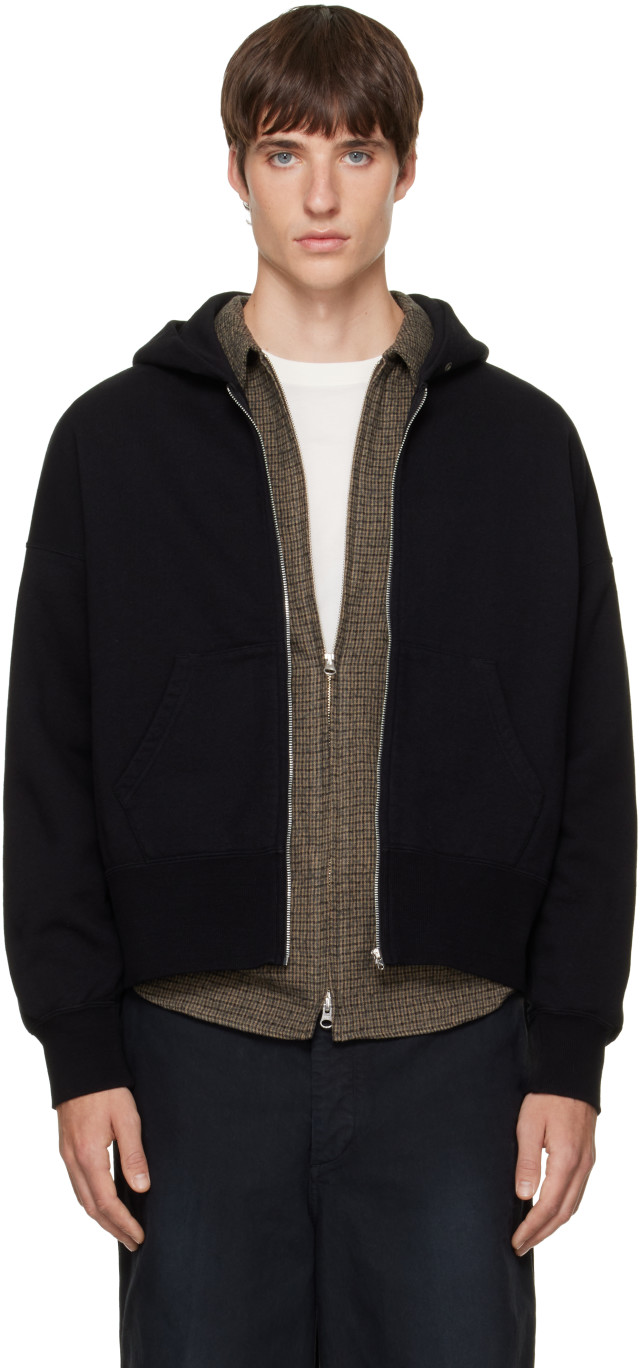 visvim: Black Court Hoodie | SSENSE