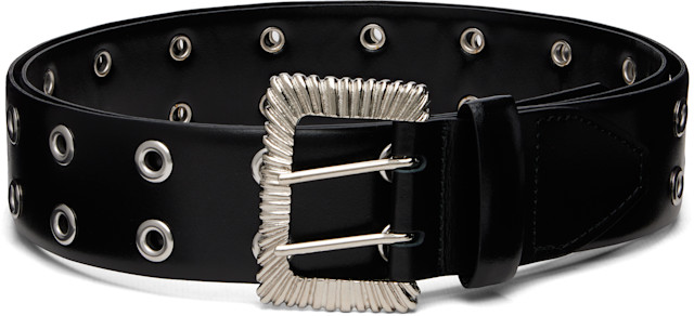 Toga Pulla: Black Eyelet Metal Belt | SSENSE