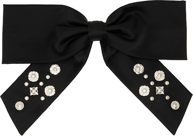 Toga Pulla: Black Ribbon Hair Clip | SSENSE