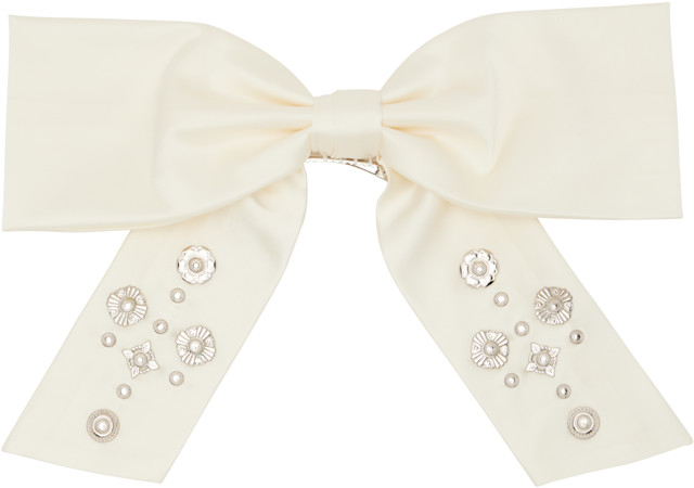 Toga Pulla: Off-White Ribbon Hair Clip | SSENSE