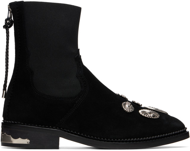 Toga Pulla: Black Suede Boots | SSENSE Australia