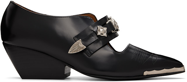 Toga Pulla: Black AJ1532 Polido Heels | SSENSE