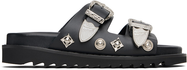 Toga Pulla: Black Buckle Sandals | SSENSE