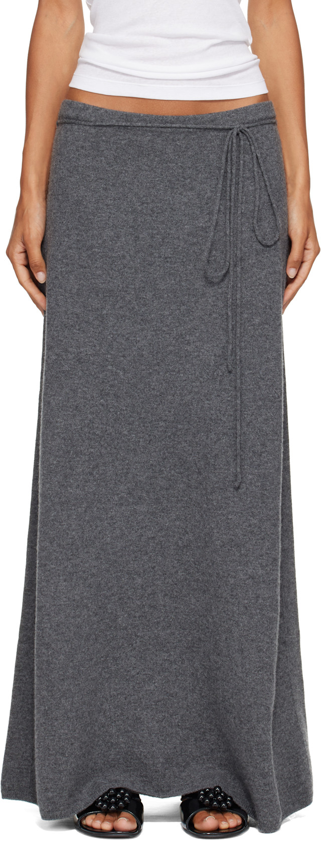 LE17SEPTEMBRE: Gray Moro Cashmere Knit Maxi Skirt | SSENSE