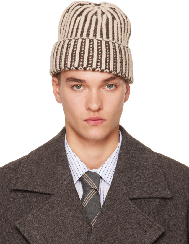 mfpen: Brown Stage Beanie | SSENSE
