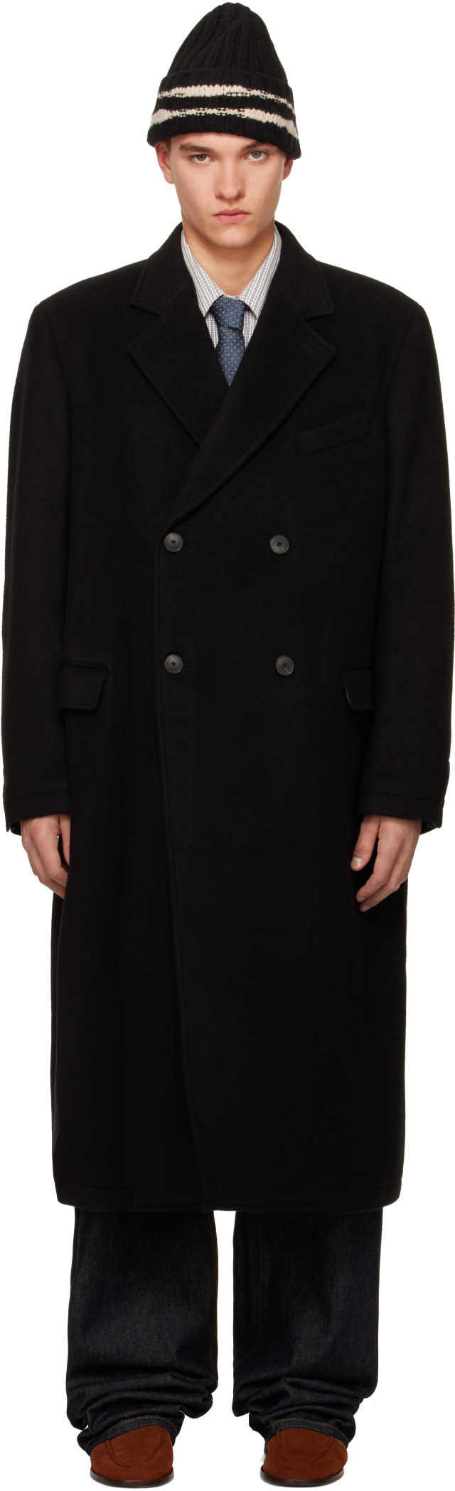 mfpen: Black Conference Coat | SSENSE