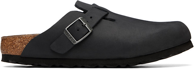 Birkenstock: ブラック Narrow Boston クロッグ | SSENSE 日本