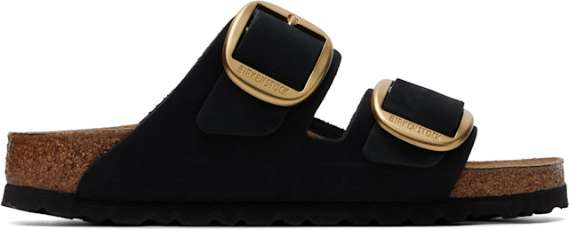 Birkenstock: ブラック Narrow Arizona Big Buckle ヌバック サンダル
