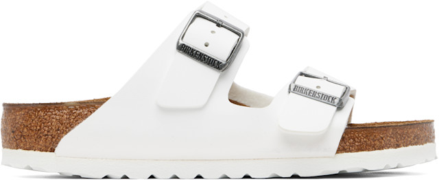 Birkenstock: ホワイト Regular Arizona Birko-Flor サンダル | SSENSE
