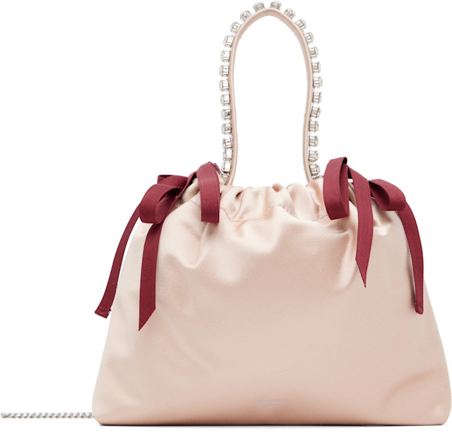 Jimmy Choo: Pink Drawstring Mini Top Handle Bag | SSENSE