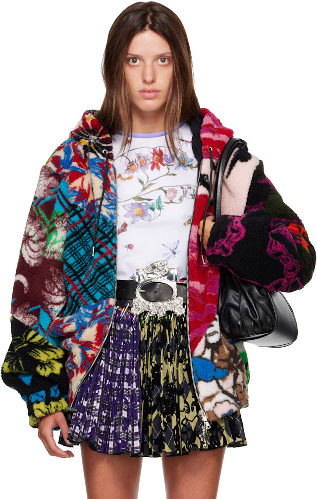 ジャケット・アウター Chopova LowenaAW24BlueKnot Eye Hooded M Chopova Lowena: Multicolor Patchwork Oversized Hooded Fleece