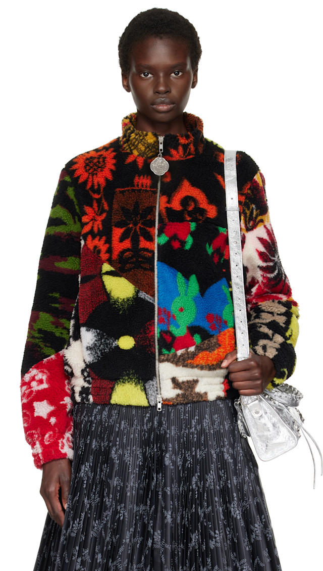 Chopova Lowena: Multicolor Patchwork Fitted Fleece Jacket | SSENSE