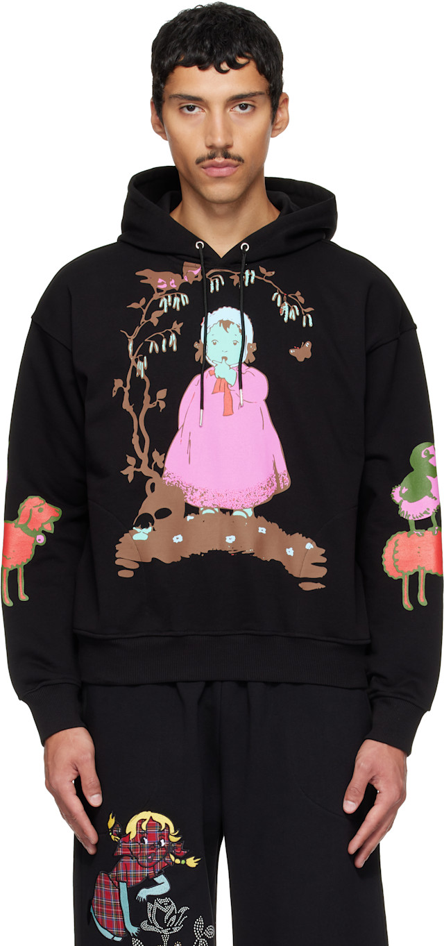 Chopova Lowena: Black Woodland Baby Hoodie | SSENSE