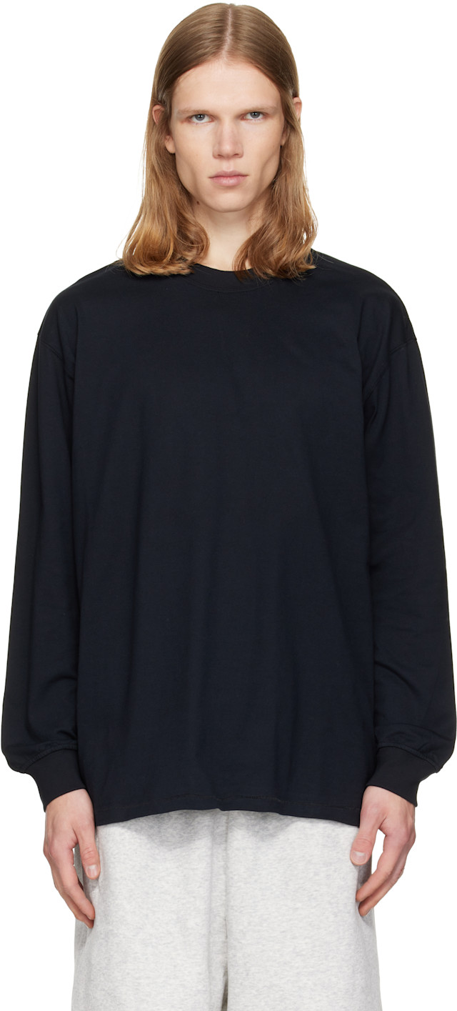 SKIMS: ブラック Heavyweight Cotton リラックス 長袖Tシャツ | SSENSE