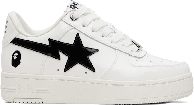 BAPE: White & Black BAPE STA #2 Sneakers | SSENSE
