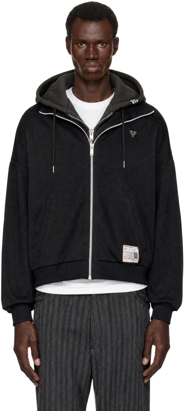 Maison MIHARA YASUHIRO: Black Shifted Layer Track Jacket | SSENSE
