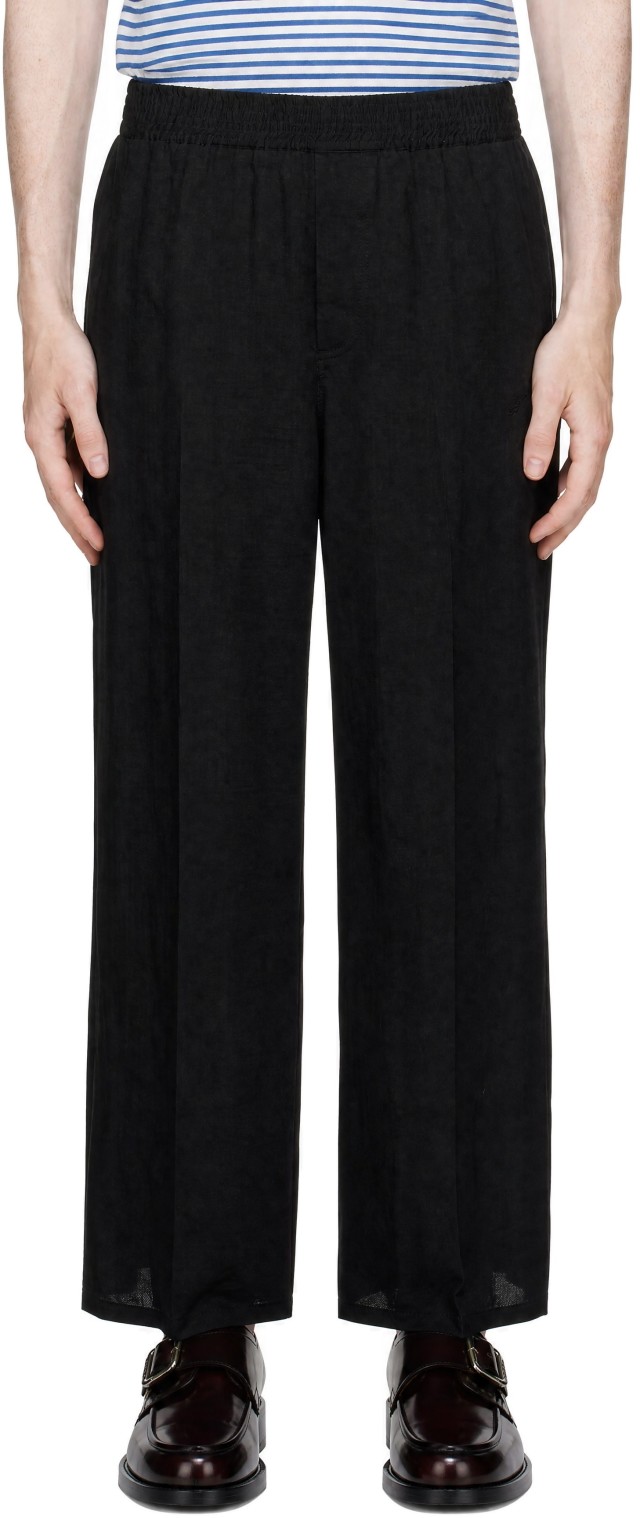 JACQUEMUS スラックス　パンツ　リネン JACQUEMUS: Black 'The Miami' Trousers | SSENSE