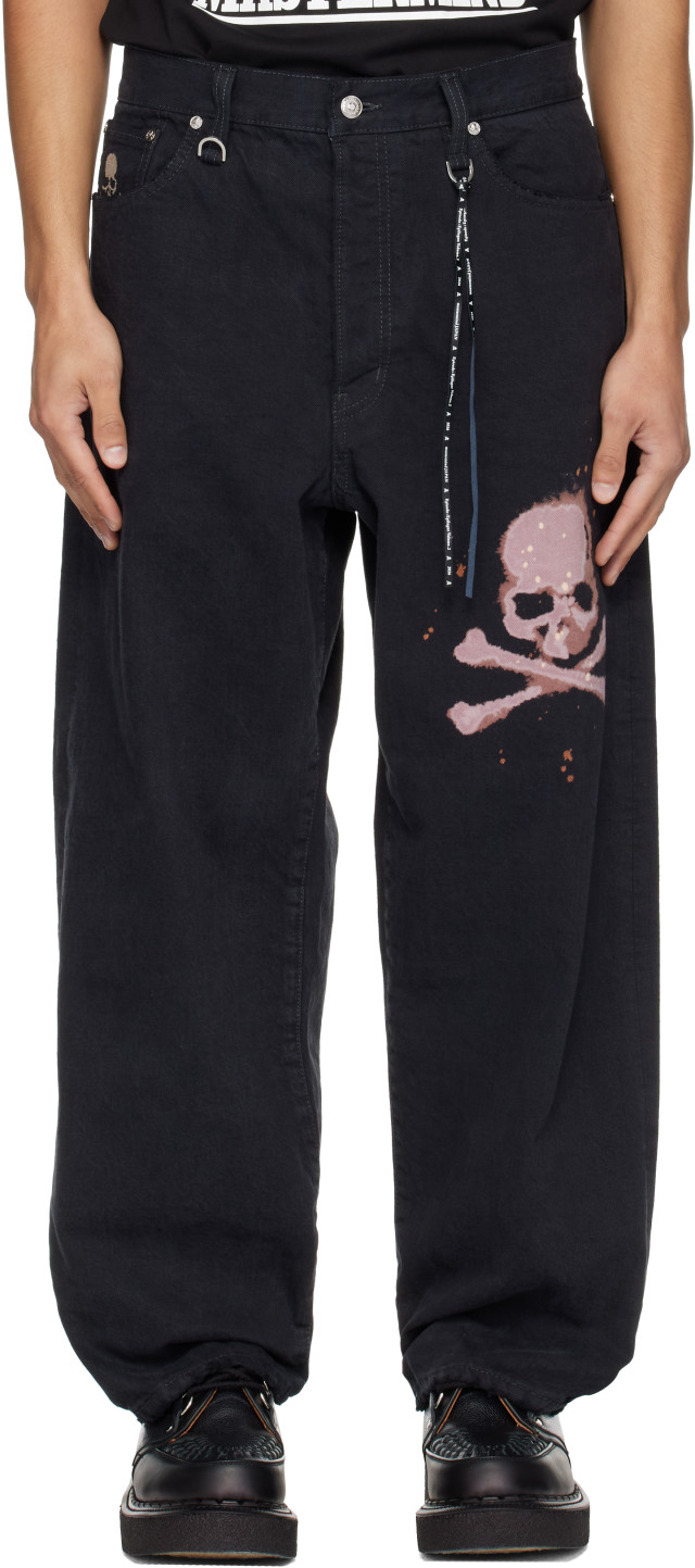mastermind JAPAN: Black MJ Wide Denim Jeans | SSENSE