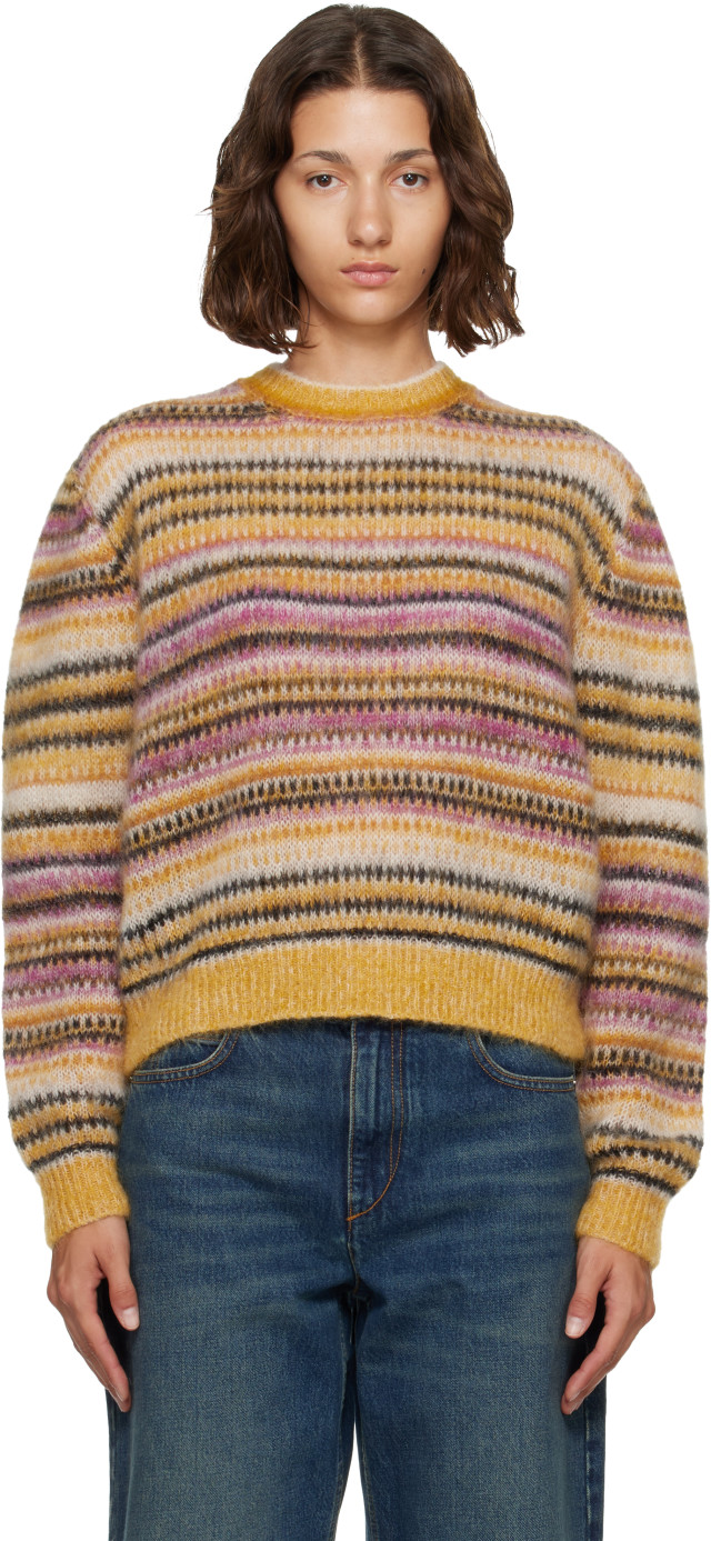 Isabel Marant Etoile: Yellow & Pink Morine Sweater | SSENSE