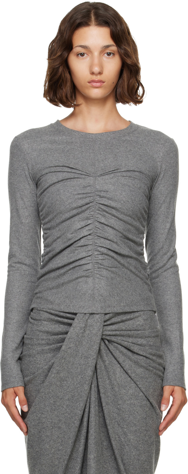 Isabel Marant Etoile: Gray Delesa Top | SSENSE