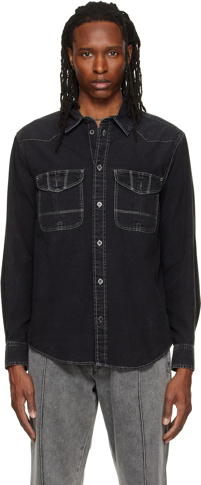 ISABEL MARANT デニムシャツ　ブラック　新品タグ付　plan c Isabel Marant: Black Viken Denim Shirt | SSENSE