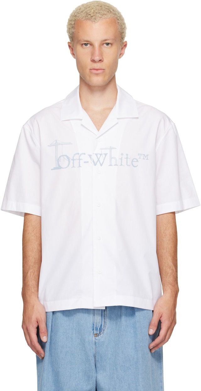 Off-White: ホワイト City Nature ポプリン ボウリングシャツ | SSENSE