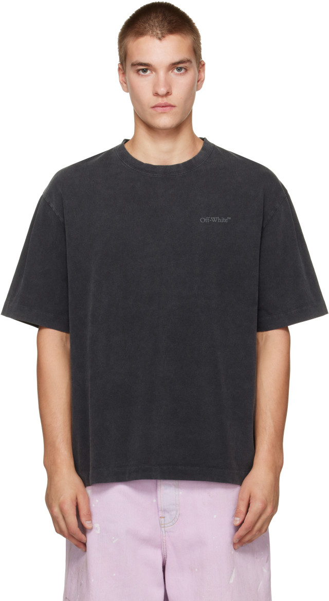 Off-White: ブラック Rugs Arrow Skate S/S Tシャツ | SSENSE 日本