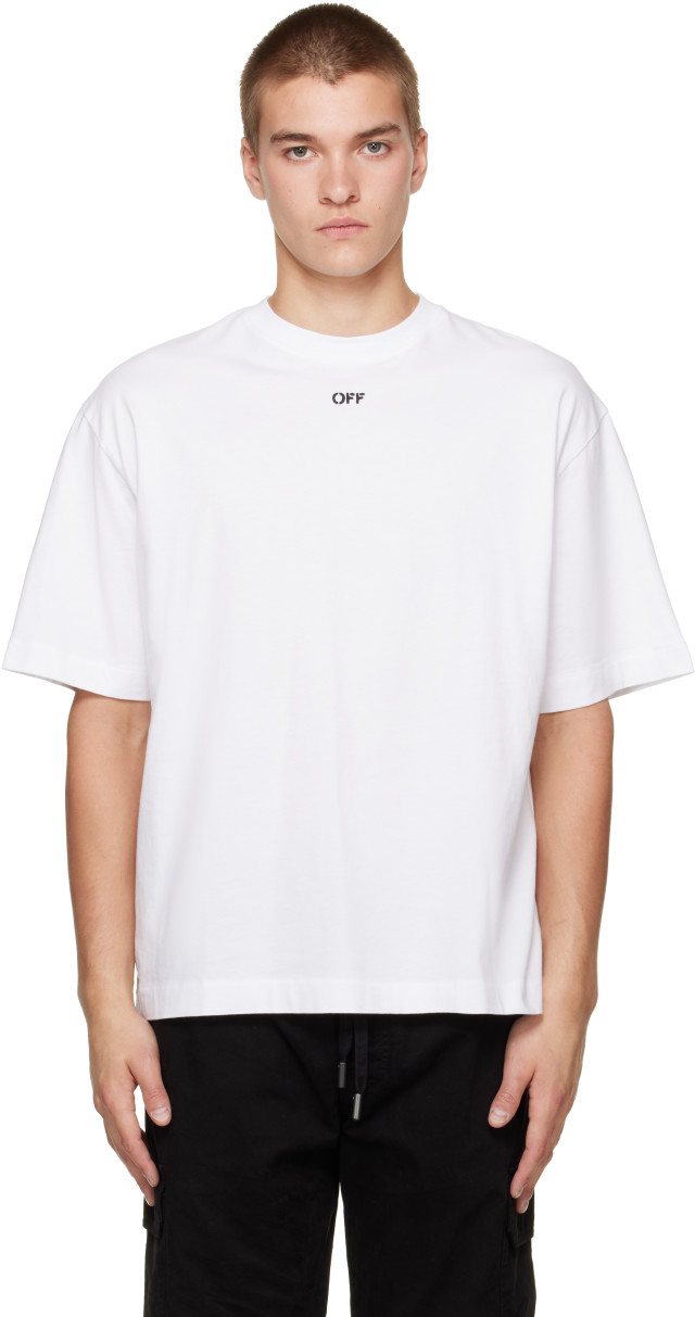 Off-White: White Scribble Narciso Skate Short Sleeve T-shirt | SSENSE