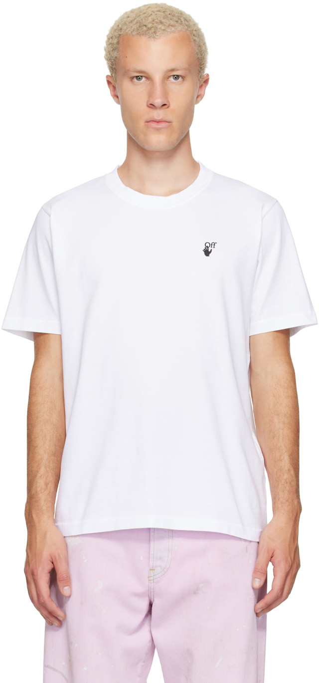 Off-White オフホワイト ハンドペイントTシャツ Lサイズ Off-White: White Hand Off Regular T-shirt | SSENSE