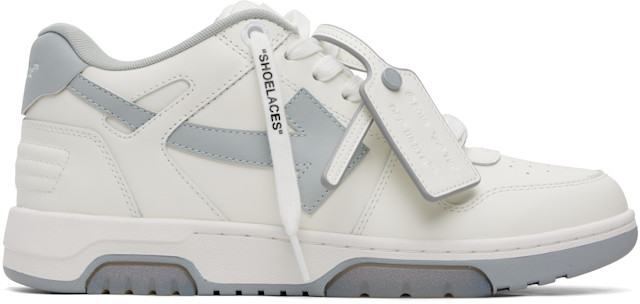 Off-White: ホワイト＆グレー 'Out Of Office' スニーカー | SSENSE 日本