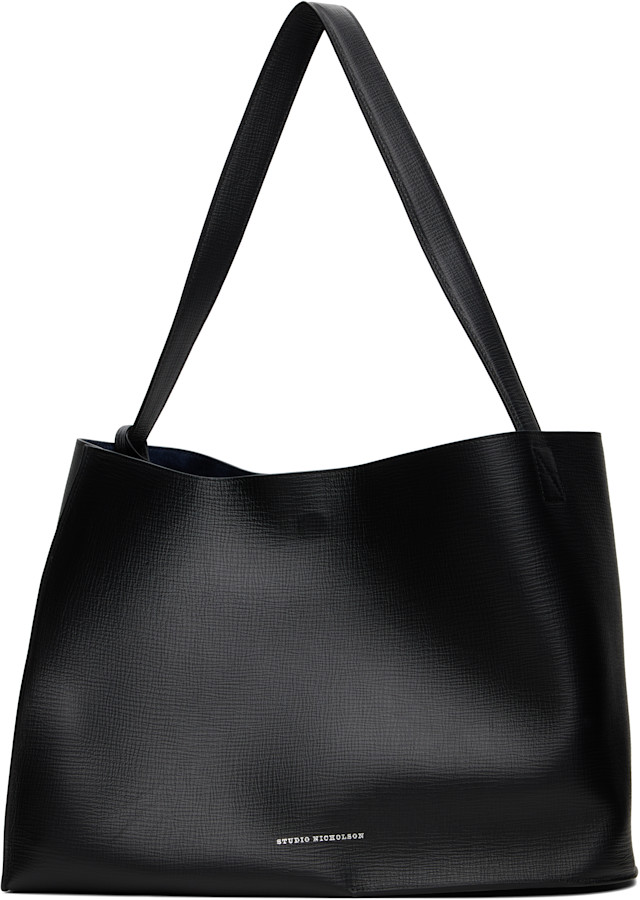 Studio Nicholson: Black Doublet Leather Tote | SSENSE Japan