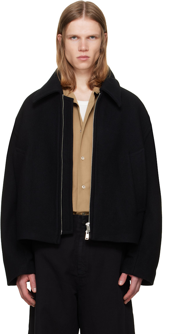 studio nicolson ジャケット サイズ2 Studio Nicholson: Black Short Zip Up Jacket | SSENSE Singapore