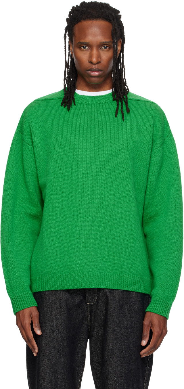 新品❤️V12 MLOGO KNIT セーター グリーン サイズ1 Studio Nicholson: グリーン Guernsey セーター | SSENSE 日本