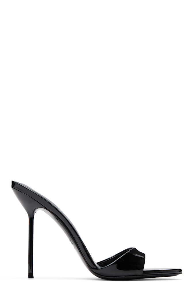 Paris Texas: Black Lidia Mule 105 Heeled Sandals | SSENSE Canada