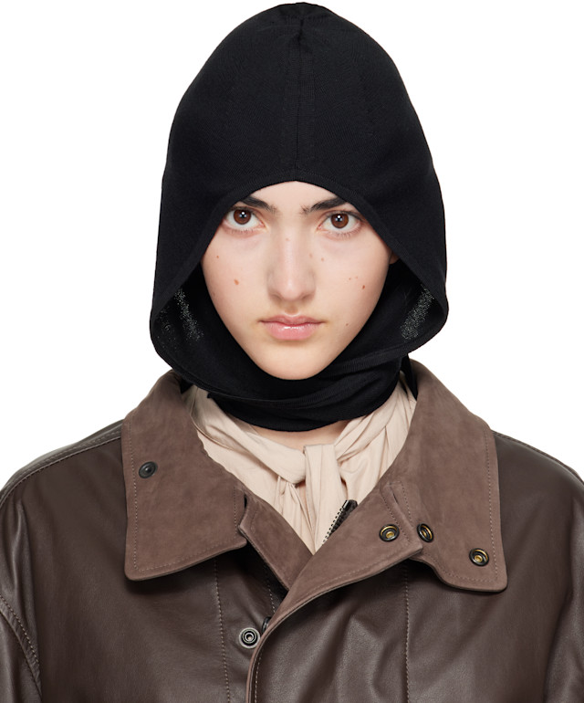LEMAIRE: Black Fine Wool Hood | SSENSE