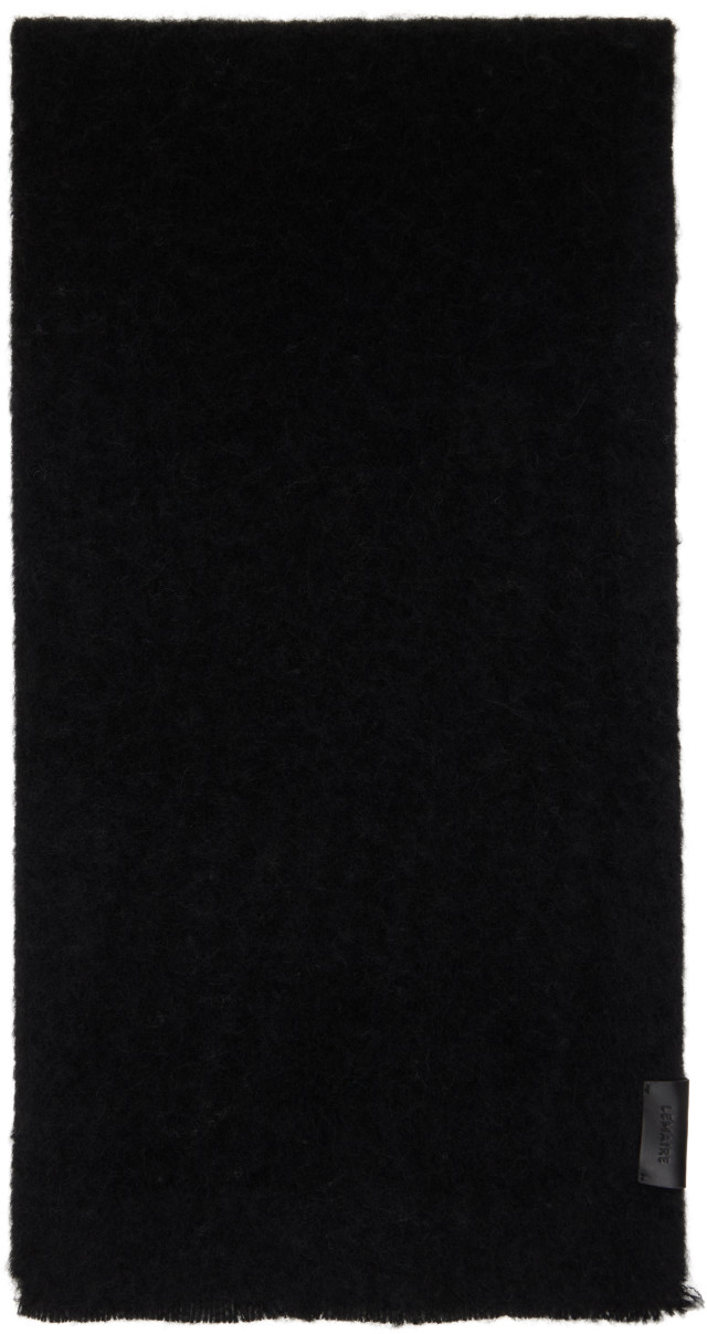 LEMAIRE: Black Fluffy Scarf | SSENSE